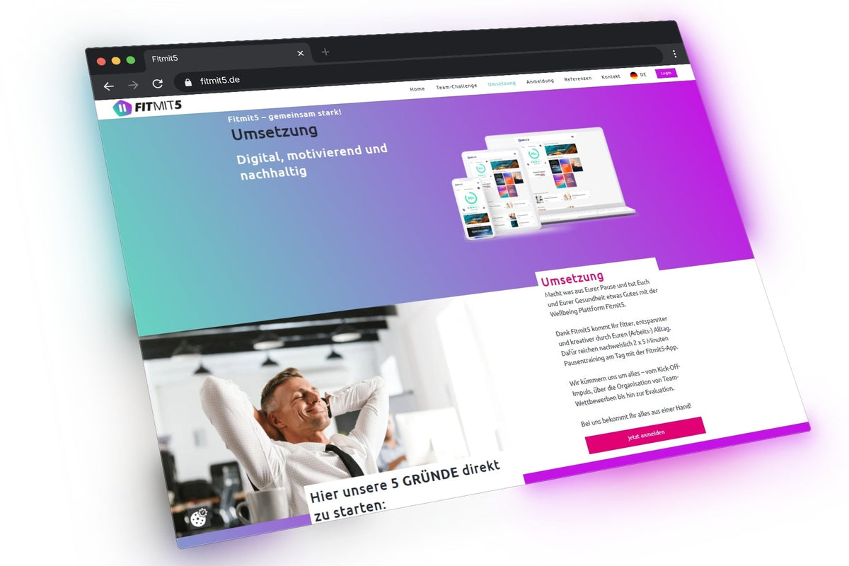 Fitmit5 – Relaunch einer Plattform für gesundes Arbeiten