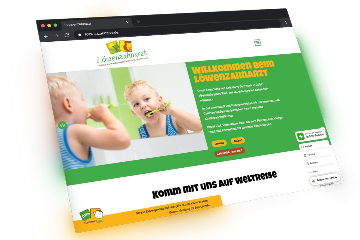 Löwenzahnarzt – eine Kinderzahnarztpraxis als digitalen Weltreise