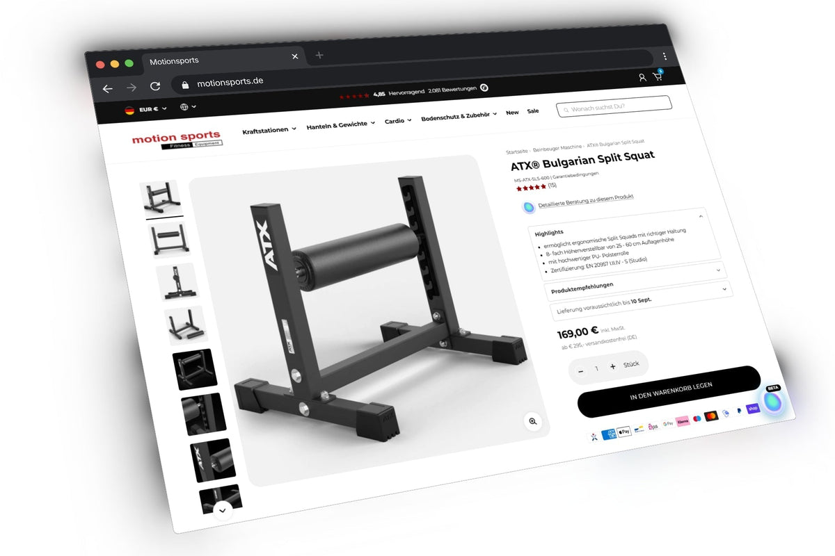 motion sports – Shopify für einen der Spezialisten im Fitnessgerätehandel